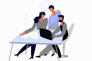 illustration of vendors and partners working together